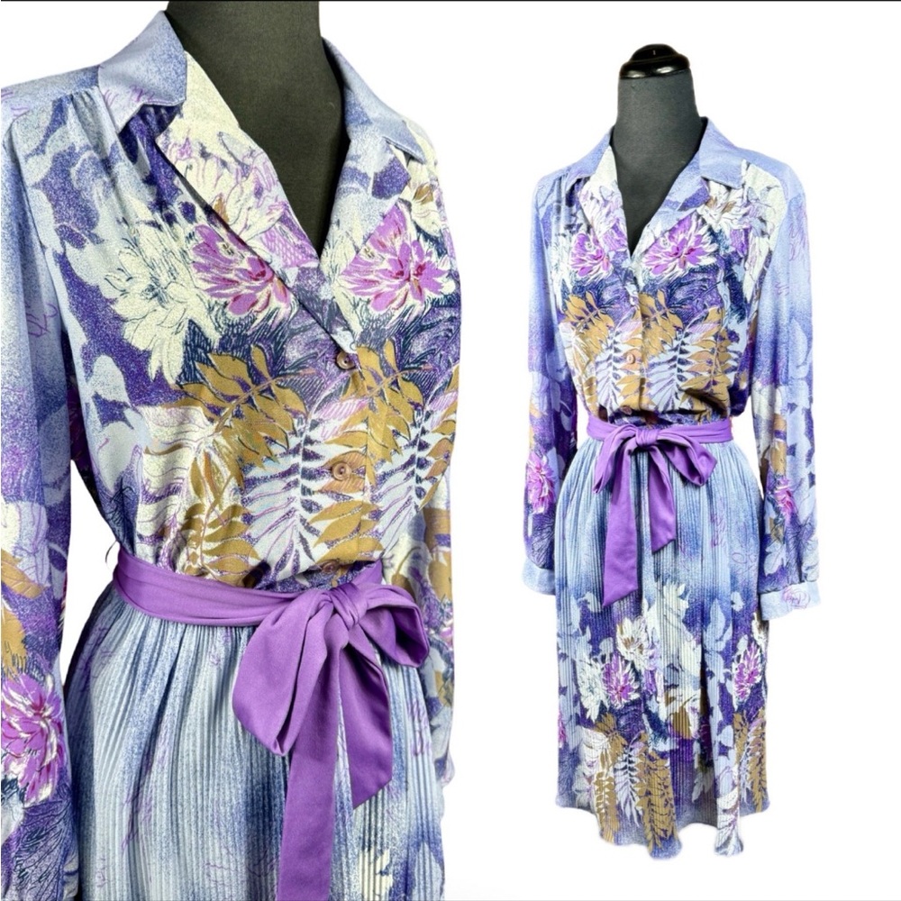 Vintage 1970s purple floral Dress